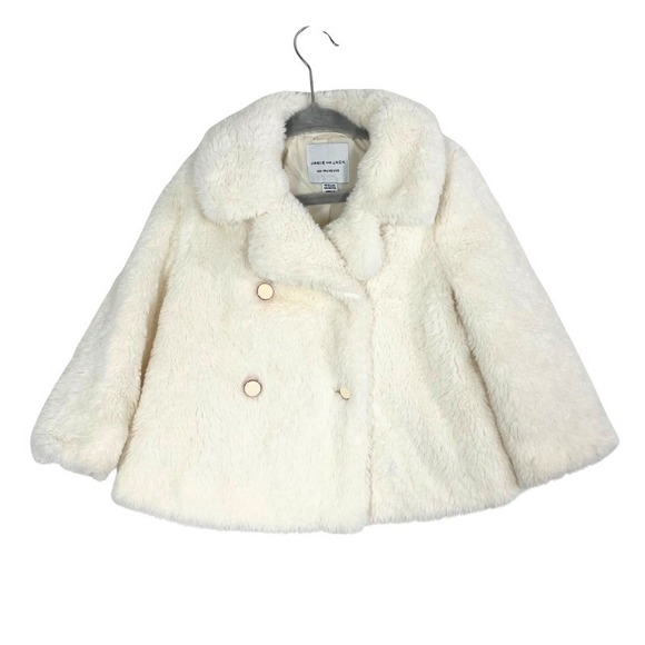 Janie and Jack Other - Janie and Jack‎ White Sherpa Teddy Coat Girls 18–24 Months Double Breasted